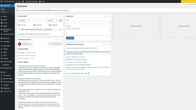 WordPress Admin Dashboard