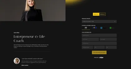 Coaching payment page template