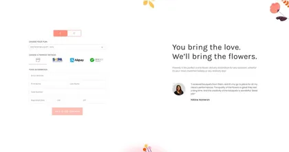 Flower Shop payment page template